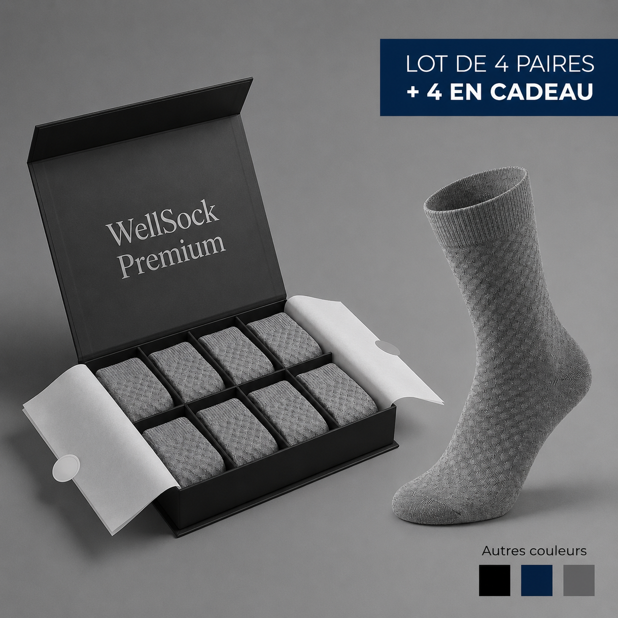 WellSock Premium™ CHAUSSETTES MI-MOLLET EN FIBRE DE BAMBOU
