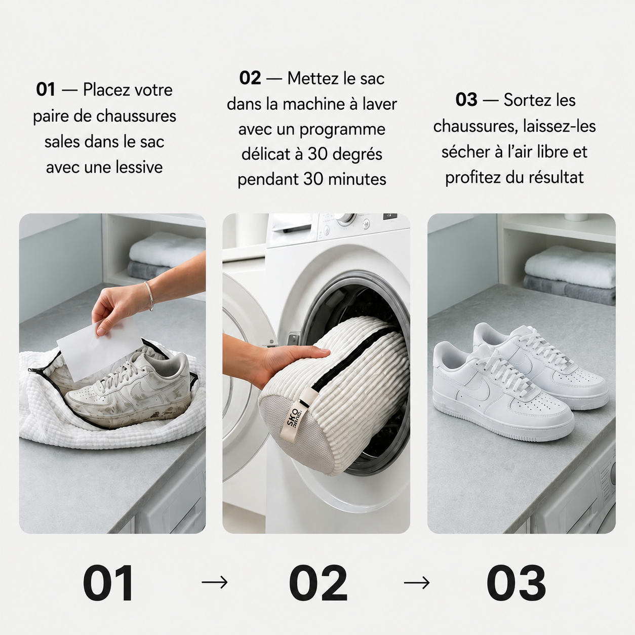 ComNeuf™ - Des chaussures propres en 30 minutes, sorties de la machine à laver