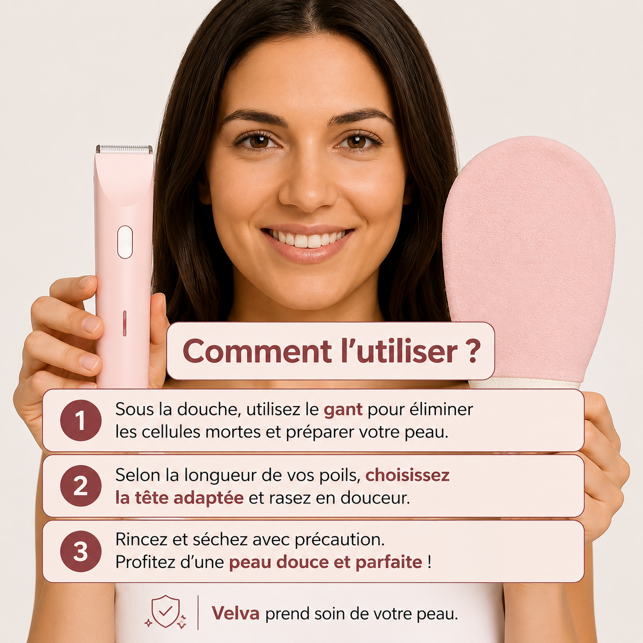 Velva™ | Rasoir 2-en-1 corps et maillot