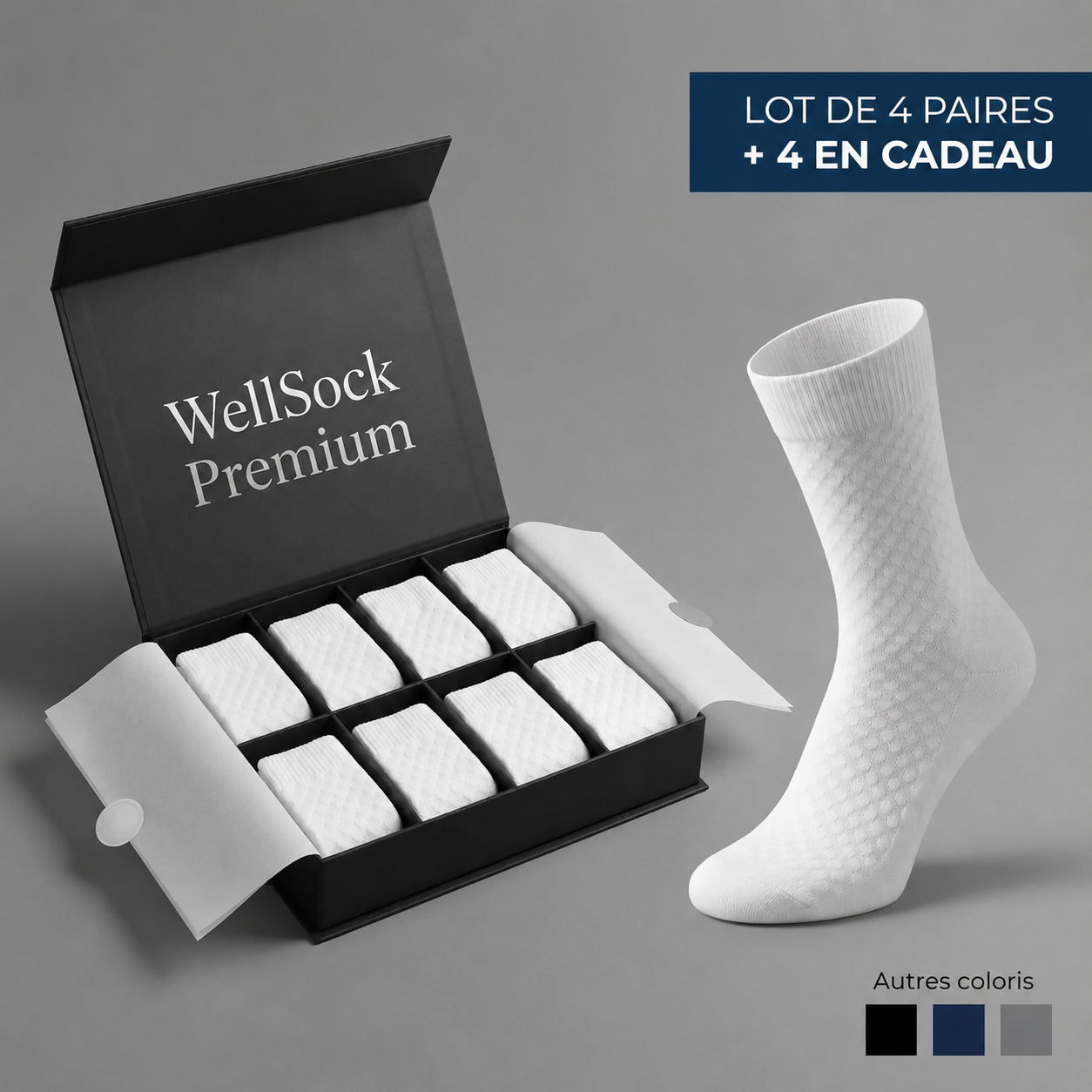 WellSock Premium™ CHAUSSETTES MI-MOLLET EN FIBRE DE BAMBOU