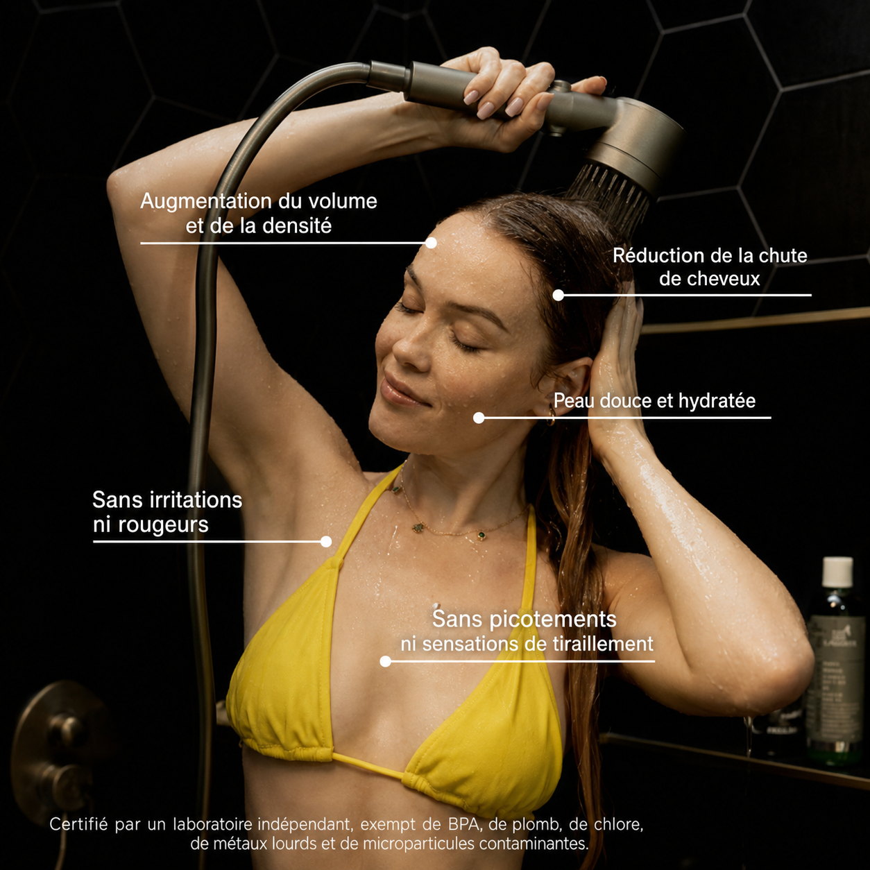 Protégez votre peau, vos cheveux et votre santé avec le pommeau Naïa™