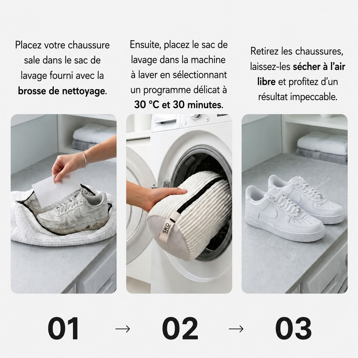 ComNeuf™ - Des chaussures propres en 30 minutes, sorties de la machine à laver
