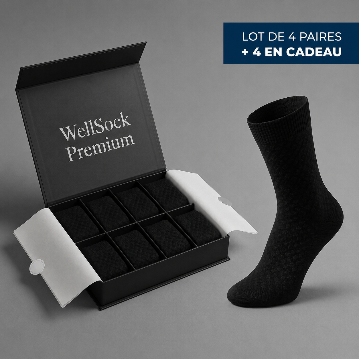 WellSock Premium™ CHAUSSETTES MI-MOLLET EN FIBRE DE BAMBOU