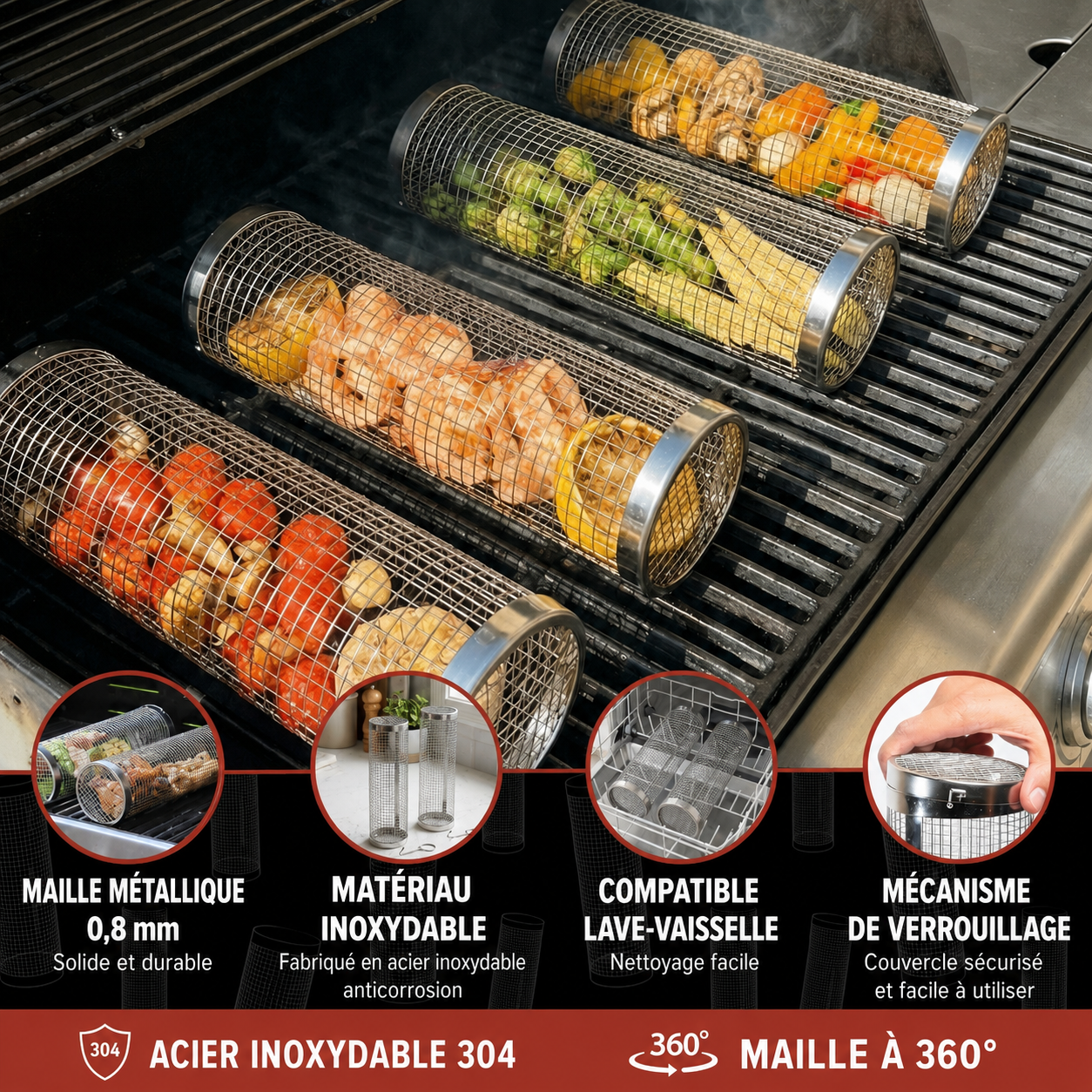 Le Panier BBQ™ - Une cuisson parfaite, des grillades inoubliables.