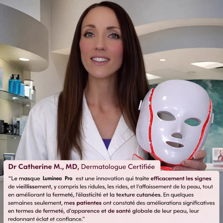 Masque LED régénérateur visage et cou - Luminea Pro